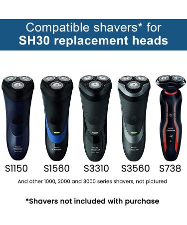 SH30 Replacement Heads for Philips Norelco Shavers - 6-Pack Compatible with Series 3000, 2000, 1000 - ComfortCut Blades for Norelco S1560 Shaver Head - Buy Online on GoSupps.com
