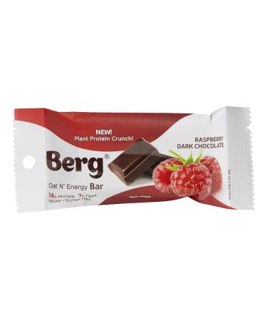 Berg Oat N Energy Bar - Vegan Plant Based Protein Bar Gluten Free Low Sugar Healthy Snack - Raspberry Dark Chocolate Pack of 8 - Buy Online on GoSupps.com