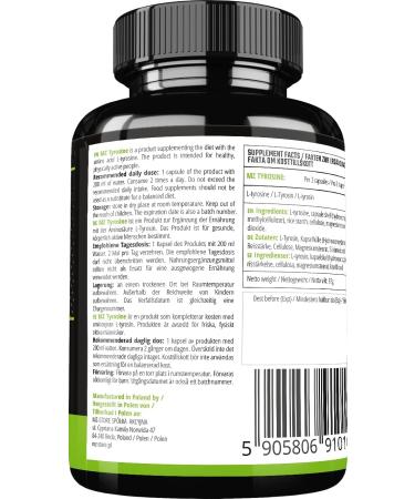  MZ Meet the zone L-Tyrosine 500 mg - 120 capsules - Up to 4 month supply - Amino acid food supplement to support - Buy Online on GoSupps.com