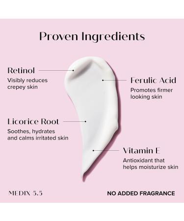MEDIX Fragrance Free Retinol Face Moisturizer & Body Lotion Crepey Skin Care Treatment | Anti Aging Firming Retinol Cream For Face Targets Loose Crepe Skin Wrinkles & Fine Lines 15 Fl Oz 2 - Fragrance-Free Retinol Cream  - Buy Online on GoSupps.com