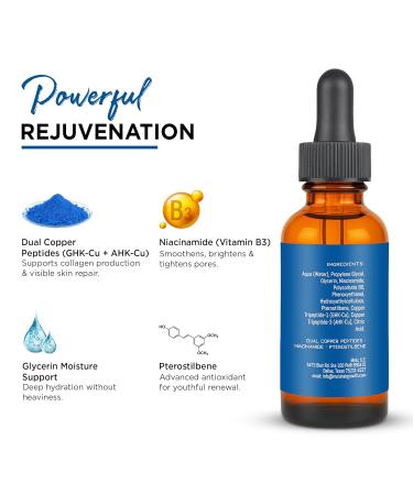 Molu Ultimate Peptide Collagen Renewal Serum - Transform aging skin even tone and improve appearance of lines and pores - with Copper Peptides Niacinamide and Pterostilbene - 1 oz. - Buy Online on GoSupps.com