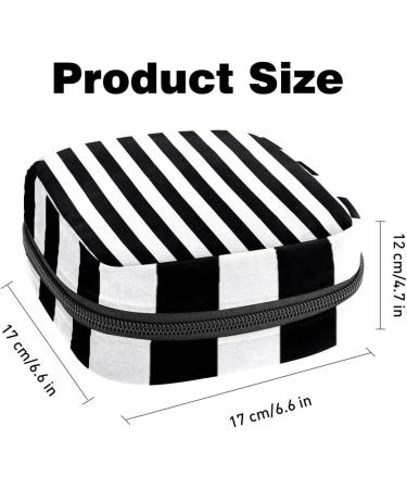 Portable Women's Binding-Storage Bags - Menstrual Cup Pocket & Tampon Insert for Teens | Modern Black & White Stripes - Buy Online on GoSupps.com