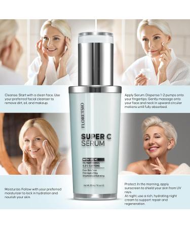 Anti-Aging Super C Serum - Best Vitamin C Face Serum for Mature Skin | Hydrate Lift Firm & Fight Wrinkles Dark Spots | 30 ml (1 oz - Buy Online on GoSupps.com
