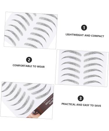 Ipetboom 12 sheets Artificial Stickers Eyebrow False Imitation Transfer Sticker for Transfers Hairlike 21x15cm Black - Buy Online on GoSupps.com