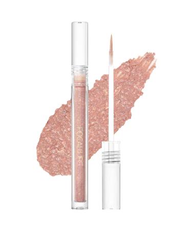 FOCALLURE Glittering Liquid Eyeshadow  High-Impact  Long Lasting  Quick-Drying  Crease Resistant  Precision Applicator Included  04 Rose Gold Diamondz 4 Rose Gold Diamondz