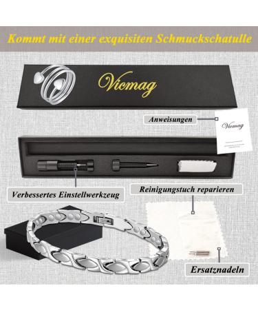 Vicmag Titanium Steel Magnetic Bracelet for Women - Ultra Strength Silver X-Shape Design with Removal Tool | Best Gift for Health & Style - Buy Online on GoSupps.com
