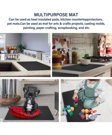 Gartful Black Extra Large Silicone Mat 23.6 x 15.7 inches - Resin Casting Mold, Countertop Protector, Placemat Table Saver Pad - Nonstick & Nonskid - Reusable Craft Sheet - Buy Online on GoSupps.com