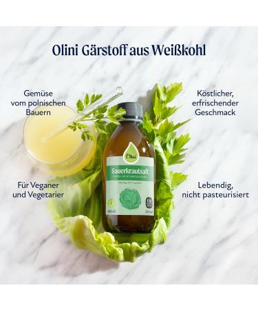 Olini Fermentation: 500ml White Cabbage Juice - Natural Probiotic Drink 100% Fresh Not Pasteurized Rich in Vitamin C No Preservatives - Buy Online on GoSupps.com