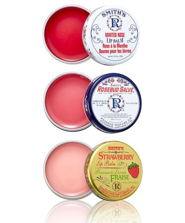 Smith's Rosebud Salve Set - 0.8oz Collectors Lavish Layers & 0.5oz Trio Lip Balm | Original Minted & Strawberry | International Shipping & Self Care E-book - Buy Online on GoSupps.com