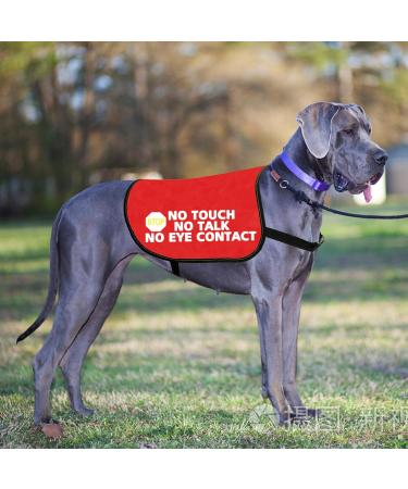 Nervous Dog Jacket Vest Service Dog Working Dog No Touch No Talk No Eye Contact Slogan Warning Vest (EYE CONTACT M) - Buy Online on GoSupps.com