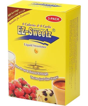 EZ-Sweetz Liquid Sweetener 2.0oz - 800 Servings/Bottle (Original 3 Pack) - 2 Fl Oz (Pack of 3) - Buy Online on GoSupps.com