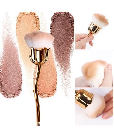 DANNEASY 2pcs Nail Dust Brushes - Rose Nail Brushes for Cleaning Dust and Powder - Acrylic Nail Art Tools Kit - Gold & Black Rose Design - Buy Online on GoSupps.com