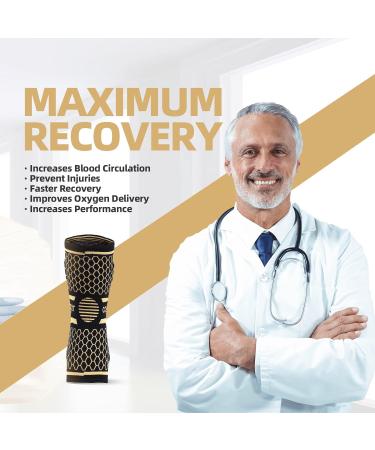 Lexniush Copper Knee Support - Compression Sleeve for Arthritis, Joint Pain Relief, and Sports - Small Size - Buy Online on GoSupps.com