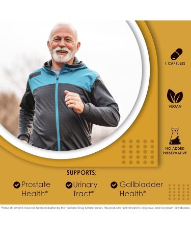 Earth BOTANIC Organic Pygeum Bark Extract 500mg Capsules - Prostate Health & Men's Wellness Supplement - 4 Month Supply - Buy Online on GoSupps.com
