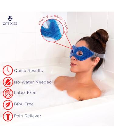 Optix 55 Gel Bead Eye Mask with Eye Holes Blue - Buy Online on GoSupps.com
