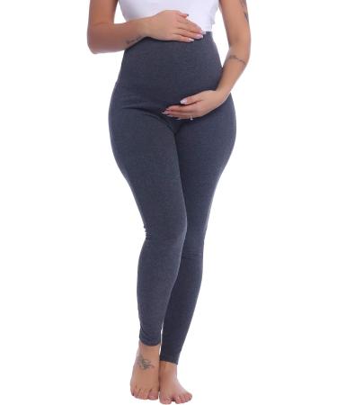 Amorbella Maternity Leggings Over Bump XXL Dark Grey - Cotton Soft Yoga Pajama Pants - Buy Online on GoSupps.com