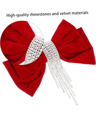 Beaupretty Crystal Decor hairpin bowknot headwear hair bows big hair bow barrette red hair for women Crystal Hair Bow Barrettes hair bow tie French rhinestones clip Wedding Hair Accessories - Buy Online on GoSupps.com