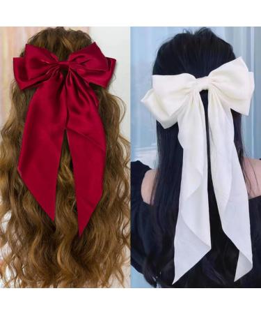 JOLINTAL 4Pcs Large Hair Bows Hair Clip French Clips for Hair Bridal Hair Accessories for Girl Soft Bow Hair Tie Hair Decoration Barrettes for Women Hair Clip for Women - Buy Online on GoSupps.com