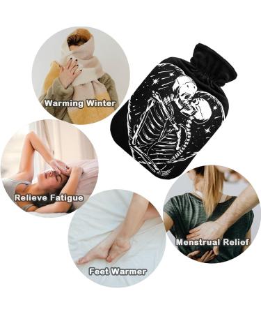 Naanle Skull KISS Hot Water Bottle - Transparent 2L Heating Bag for Pain Relief & Cold Therapy - Buy Online on GoSupps.com