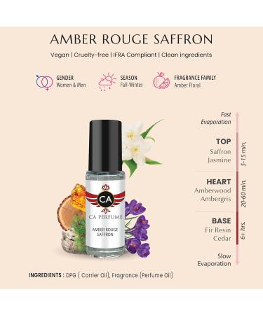 CA Perfume Amber Rouge Saffron Fragrance Body Oil For Women & Men Roll On 0.14fl oz / 4ml - Buy Online on GoSupps.com