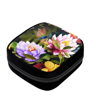 GIAPB Period Bag Sanitary Napkin Storage Bag Pad Holder for Period Makeup Pouch Art Painting Flower Animal Color1236