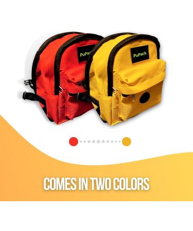 Red PuPack Dog Pack Backpack Harness with Poop Bag Dispenser - Adjustable Straps, Leash, Waste Bag Rolls - Medium - Buy Online on GoSupps.com