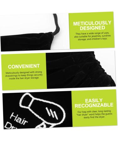 Healeved 10 Pcs Storage Bag Barber Drawstring Bag Drawstring Closure Cover Travel Hair Gym Bag Black Velvet 26x23cmx5pcs Blackx5pcs - Buy Online on GoSupps.com