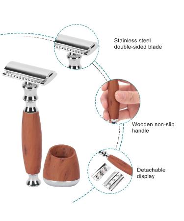 Eco-Friendly Safety Razor with Wooden Handle | Zero Waste Classic Double Edge Razor for Men | Sustainable Shaving Solution - Buy Online on GoSupps.com