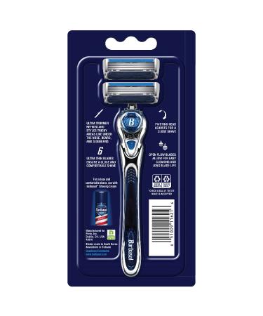 Buy Barbasol Ultra 6 Plus Men's Razor - Includes 2 Blade Refills | International Shipping Available - Buy Online on GoSupps.com