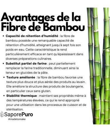 SaporePuro Food Grade Bamboo Fiber - 100 gr - Low Carb Flour - Buy Online on GoSupps.com