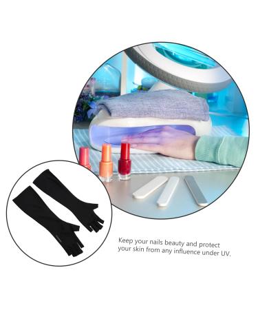 Beatifufu 1 Pair Nail Gloves Gel Nail Led Lamp Gel Manicure Gloves Nail Art Gloves Uv-resistant Manicure Gloves Manicure Art Gloves Fingerless Polyester Mj03 Sleeve - Buy Online on GoSupps.com