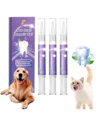 Pet Oral Repair Gel for Dogs Pet Oral Repair Gel Pet Oral Care Gel Pet Oral Restoration Whitening Gel Gel Pet Oral Pet Oral Repair Gel Pen for Cats (3pc)