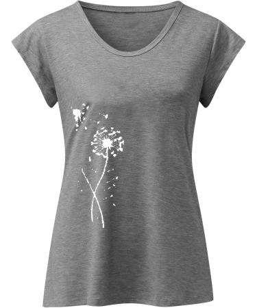 Short Sleeve T Shirts Clothing Woman T-Shirt Casual Black Clothing Top Women's Floral Pattern for Women Crop Tops Shirt Shirts Top Women's Summer Tank Top 3-grey L - Buy Online on GoSupps.com