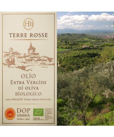 Terre Rosse - Cold-pressed Italian Extra Virgin Organic Olive Oil - Monocultivar Moraiolo - DOP Umbria Assisi Spoleto and Kascher/P certifications - Olive Harvest 2023-12 Bottles 750ml - Buy Online on GoSupps.com
