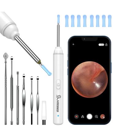 VITCOCO Ear Wax Removal Kit 1920P Wireless Ear Cleaner with Camera with 6 LED Lights 3mm Visual Ear Otoscope for iPhone Android iPad (White) - Buy Online on GoSupps.com
