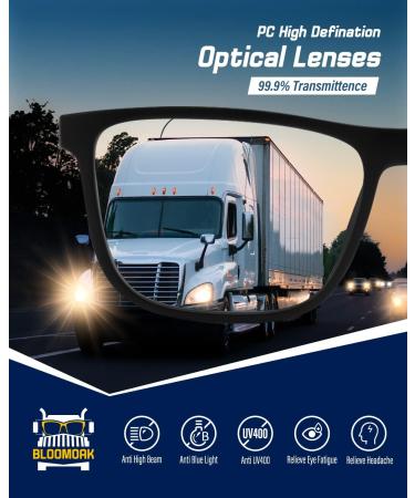 Bloomoak Clear Night Driving Glasses | Non-Tinted Night Vision | Anti-Reflective Black Frame - Buy Online on GoSupps.com