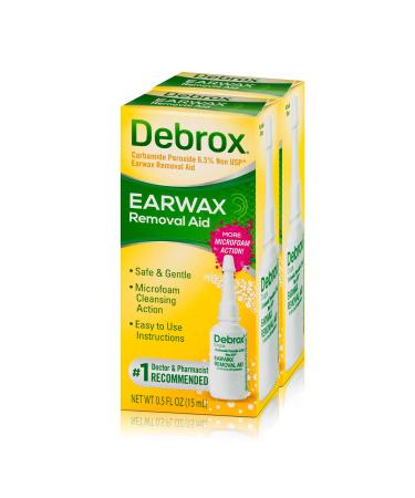 Debrox Earwax Removal Drops Earwax, 0.5 Fl Oz (Pack of 2) 0.5 Fl Oz (Pack of 2) Earwax Removal Drops