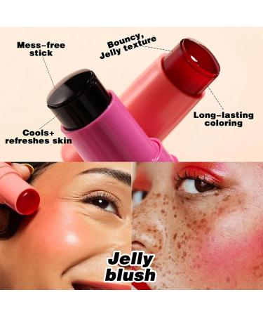 Milk Jelly Blush Milk Makeup Jelly Tint Milk Cooling Water Jelly Tint Milk Blush Stick Jelly Lip Tint Lip And Cheek Stain Sheer Natural Long-Lasting Multi Use Makeup Blush Stick (Purple(2) 1.1 2.3 inch) Purple(2) 1 count (Pack of 1) - Buy Online on GoSupps.com