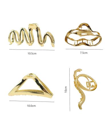 Large Gold Hair Clips for Women & Girls | Metal Hair Accessories (4 Pieces) - Perfect for Thick Hair - Buy Online on GoSupps.com
