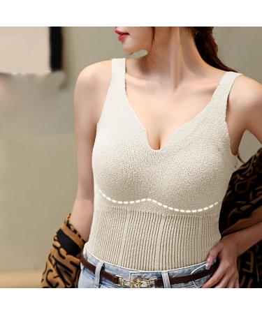 BH Women s Autumn Winter V-Neck Thermovest | Non-Coloring Knitted Wool Top with Breast Pads | Comfortable Underwear for Women - White - Buy Online on GoSupps.com