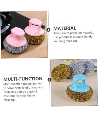 Solust Portable Cleaning Ball Brush Set - 8 Pieces Dishwasher & Frying Pan Cleaner - Metal Kitchen Washer - Random Color - Buy Online on GoSupps.com