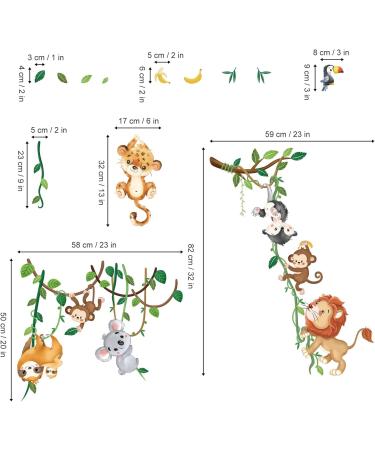 DecalMile Jungle Animals Climbing Tree Wall Decals - Baby Nursery & Kids Room Decor - Buy Online on GoSupps.com