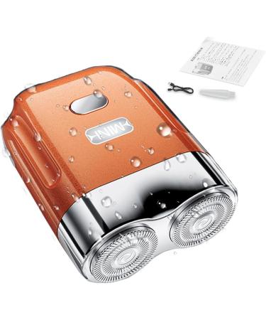 Electric Beard Trimmer Portable Electric Shaver for Men | USB Rechargeable Quiet Automatic Beard Grooming Trimmer for Camping Business Trip Journey Orange - Buy Online on GoSupps.com