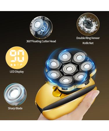 8D Head Shaver for Bald Men | Electric Razor & 5-in-1 Grooming Kit - Wet/Dry Rotary Shaver with LED Display - Buy Online on GoSupps.com