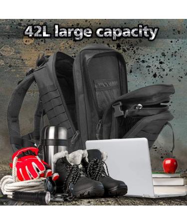 EMDMAK Military Tactical Backpack - Large Army 3 Day Assault Pack Molle Bag Rucksack in Black - Buy Online on GoSupps.com