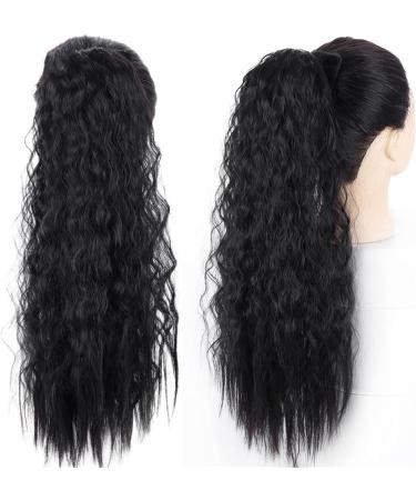 Ponytail Extensions 22" Synthetic Fluffy Curly Ponytail Hairpieces Clip in Ponytail Hair Extensions for Women Long Corn Wave Ponytail Extensions for Women(Color:004) 22inch 004 - Buy Online on GoSupps.com