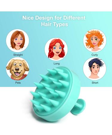 Heeta Hair Scalp Massager Shampoo Brush 2 Pack - Green & Rose Pink | Soft Silicone for Wet and Dry Hair Detangling - Buy Online on GoSupps.com