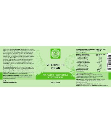 Kala Health Vitamin E - 180 Vegan Capsules | All 8 Forms of Vitamin E Including Tocotrienols & Tocopherols | Premium Quality Natural Sources - Shop Internationally - Buy Online on GoSupps.com