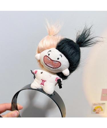 Plush Doll Hairhoops Plush Cartoon Doll Hairband Cute Hairhoops for Styling Makeup Fashion Plush Doll Hairband for Girls Kids Gemini - Buy Online on GoSupps.com