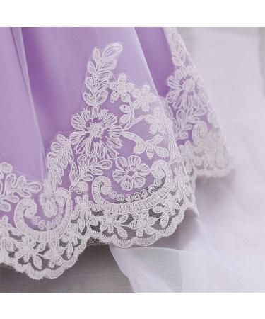 FYMNSI Baby Girl Baptism Christening Dress with Headband | Formal Party Birthday Pageant Wedding Bridesmaid Tutu Princess Christmas Gown | Violet, 12-18 Months - Buy Online on GoSupps.com